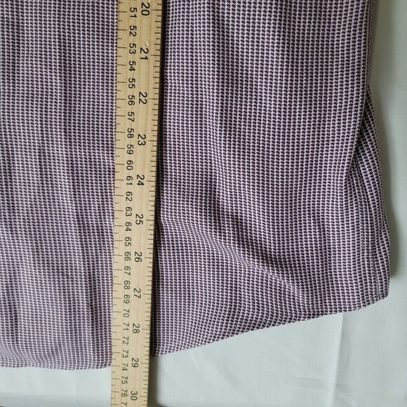 HUGO by Hugo Boss Dress Shirt 17.5 Regular Fit Two Ply Purple Houndstooth 44 EU - Picture 8 of 12